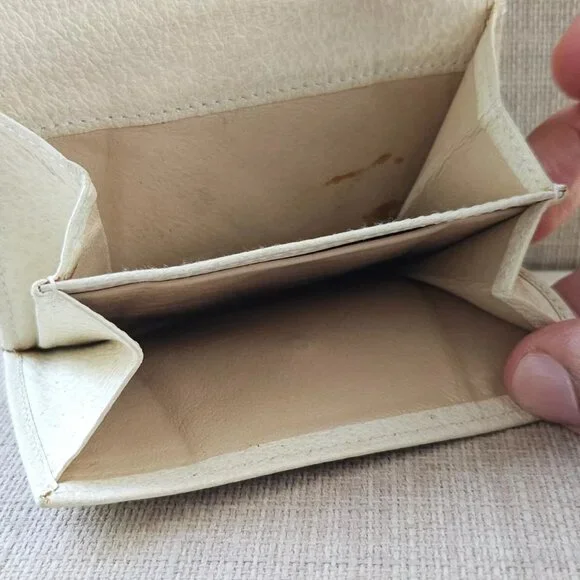 Gucci Cardholder Wallet Bifold Off White Genuine Leather Purse Made in Italy - Picture 13 of 14